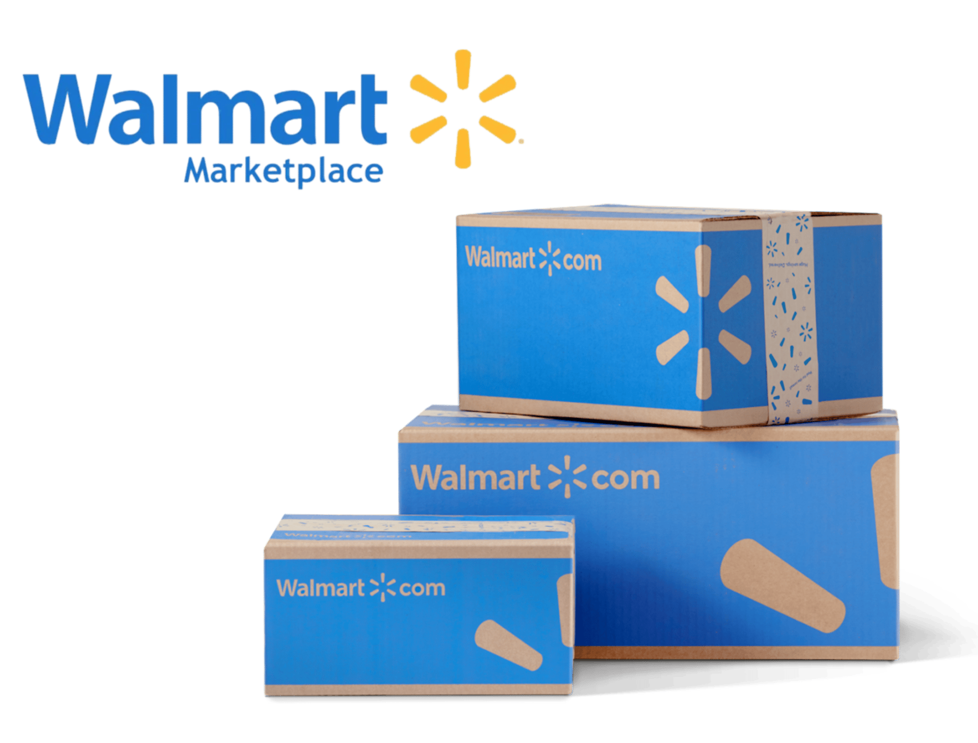 Stacked boxes with Walmart logo